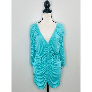 Anthropologie Sunday in Brooklyn Ruched Knit Top Womens XL Stretch Casual Chic